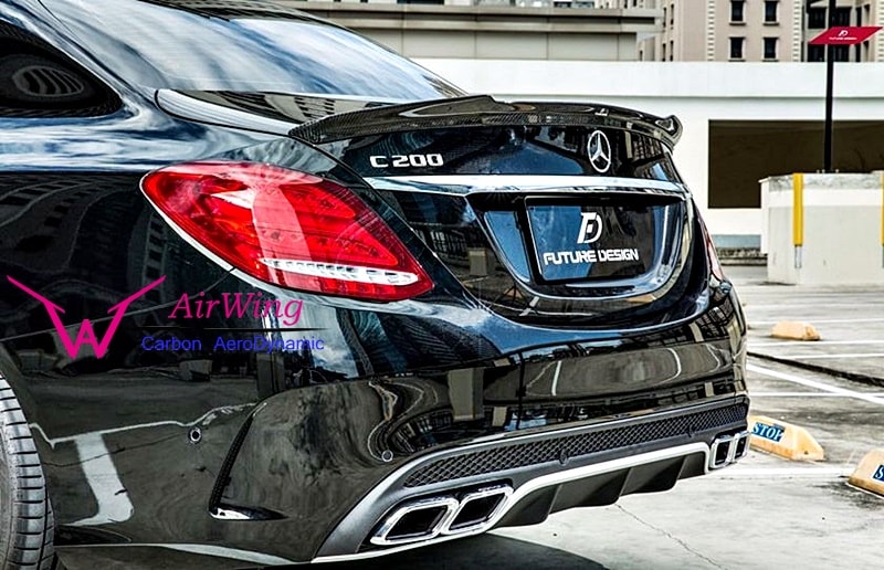 W205 C63 Sedan – M4 style Carbon Trunk Spoiler 02